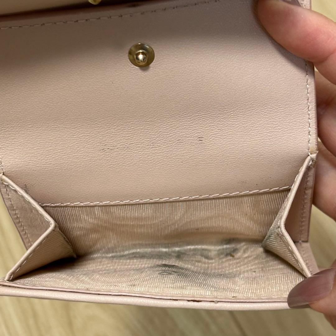 Lady Dior ピンクレザー 三つ折り財布