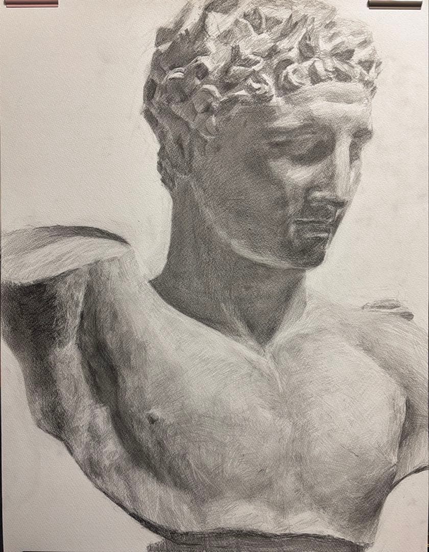 デッサン　藝大サイズ　ヘルメス　石膏　美大受験　藝大受験　デザイン　鉛筆