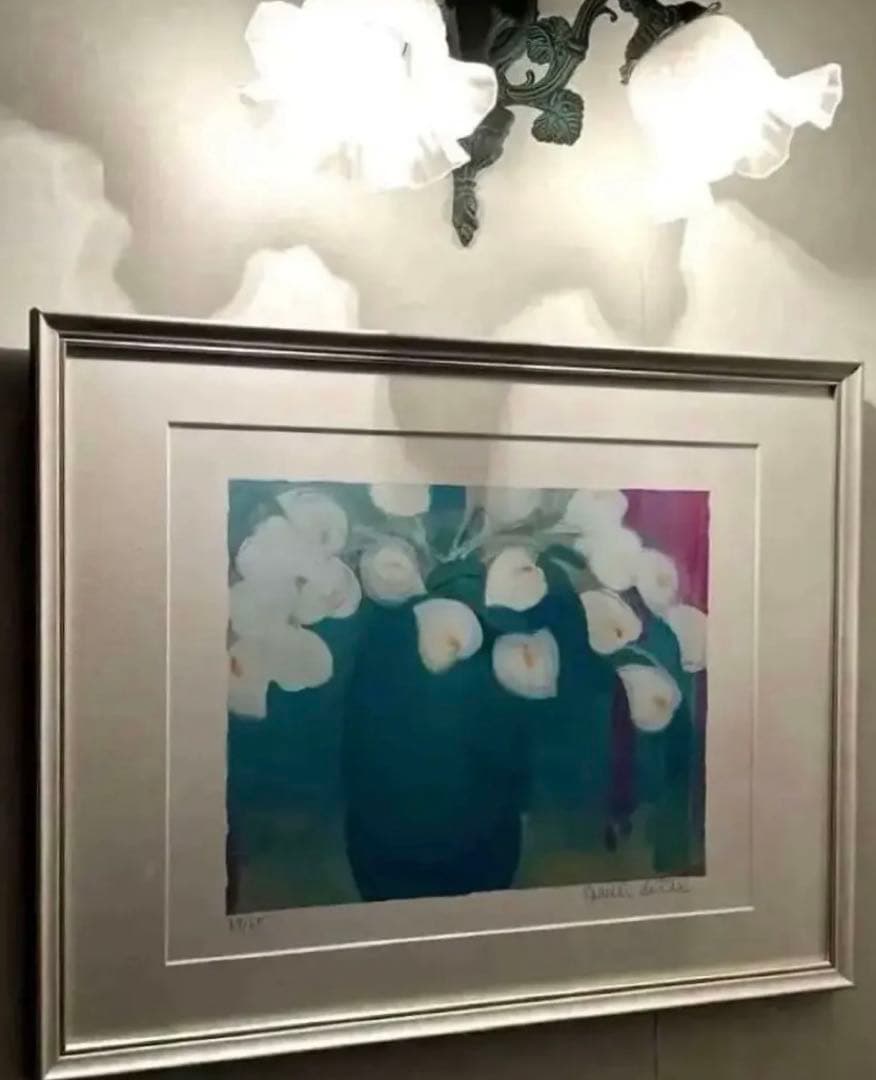 新品額　限定　大きめ64×48 ジニー・キム　版画　直筆サイン　NO. 証明書