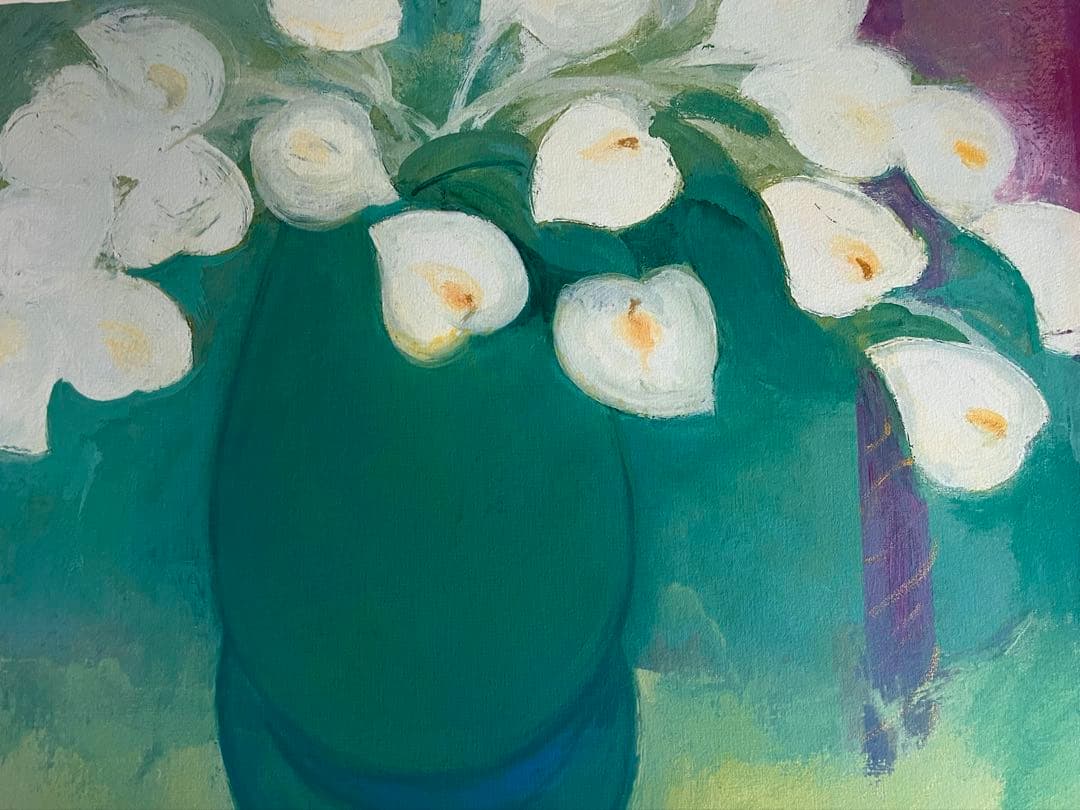 新品額　限定　大きめ64×48 ジニー・キム　版画　直筆サイン　NO. 証明書