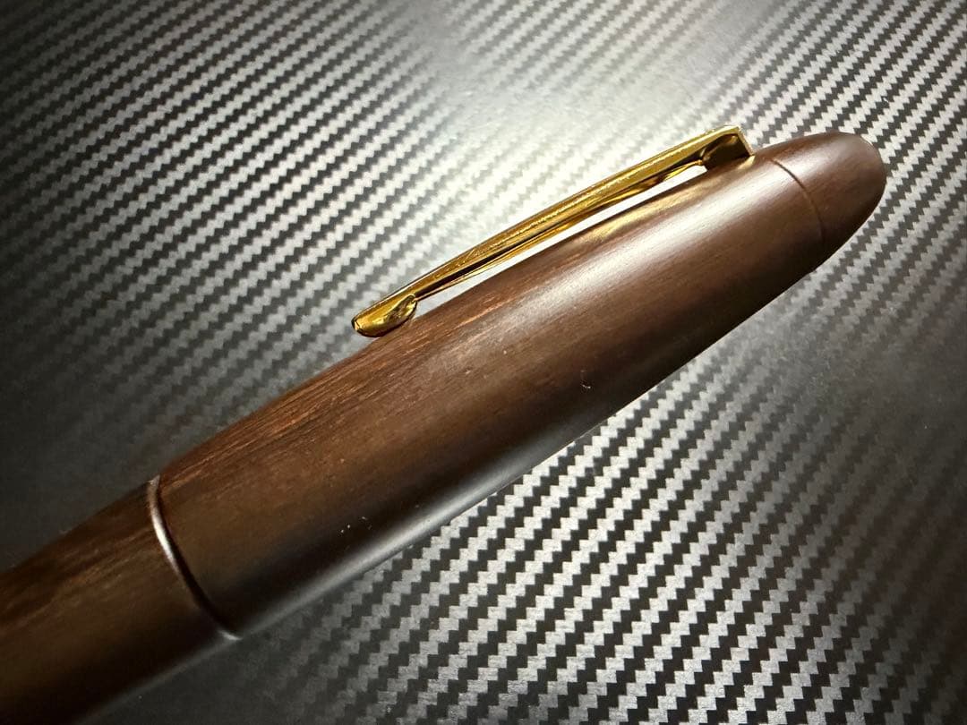 未使用に近い プラチナ 出雲 鉄刀木 B 太字 万年筆