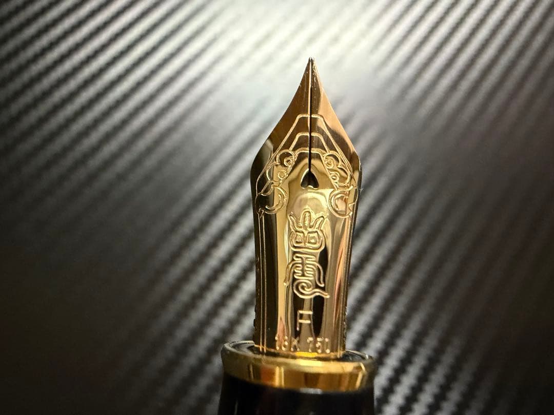 未使用に近い プラチナ 出雲 鉄刀木 B 太字 万年筆