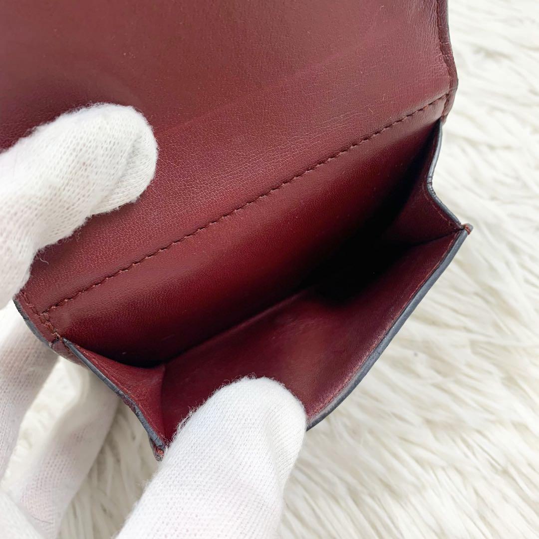 【✨極美品✨】ロエベ 三つ折り財布 アナグラム トライフォールド バーガンディ