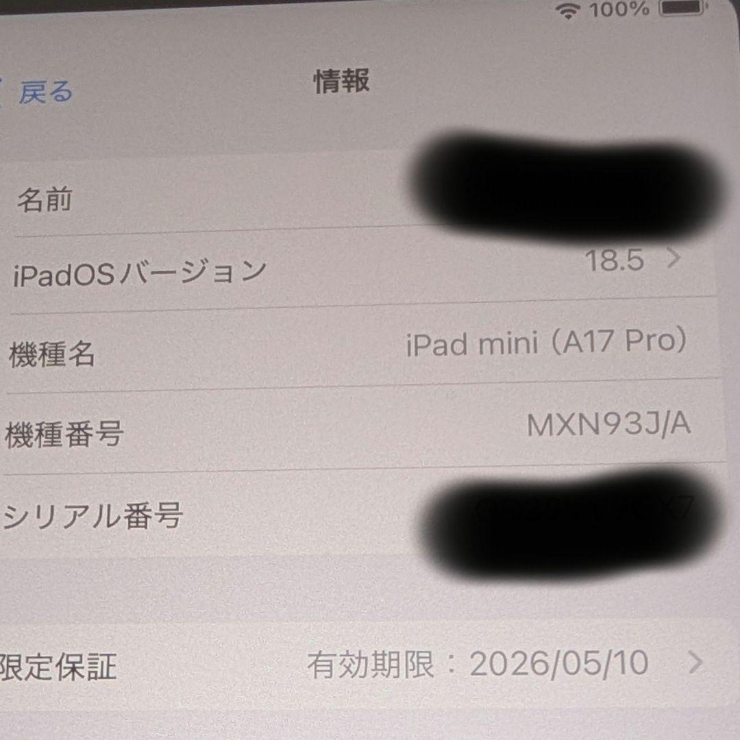 使用期間短い おまけ付 Apple iPad mini 7 第7世代 パープル
