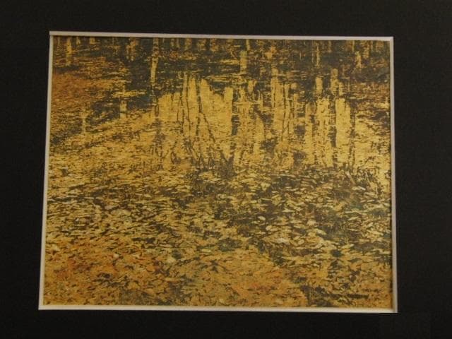 角田信四郎、【秋映】、希少な額装用画集より、新品額装付