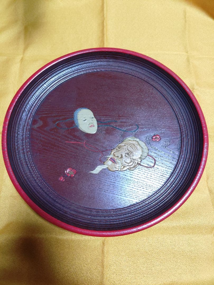 鎌倉 盆 漆 彫刻 在銘 東満 高台 アンティーク 工芸品 置物