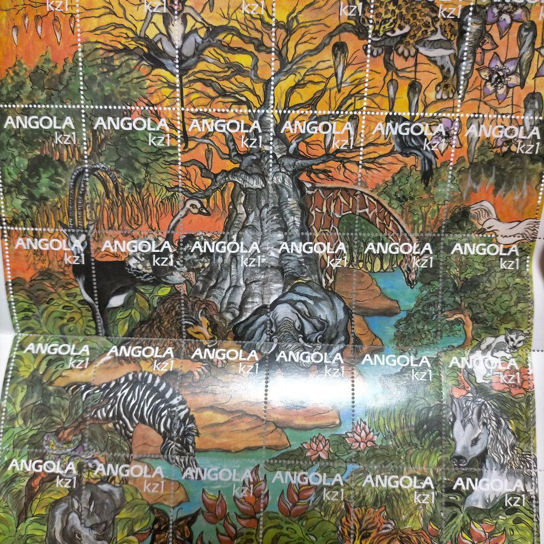 売約外国切手 アンゴラ 動物と森大型30面切手入りシート未使用 訳あり