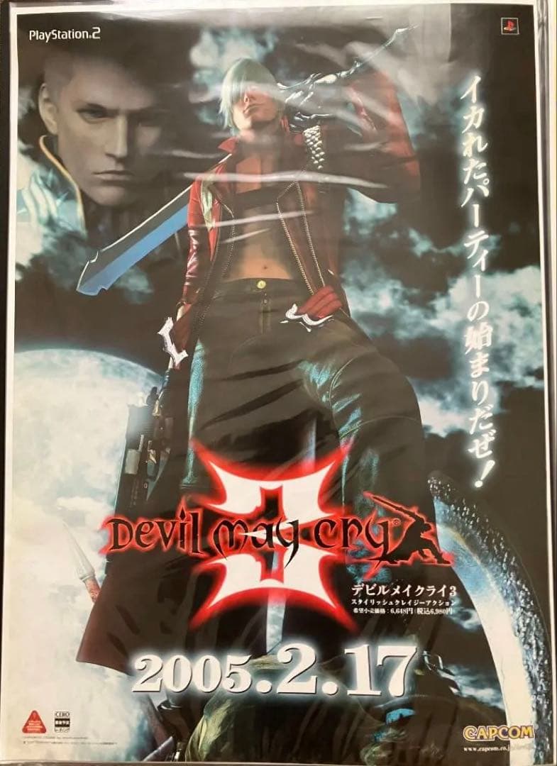 希少　店頭用　デビル メイ クライ ３　DEVIL MAY CRY　販促ポスター