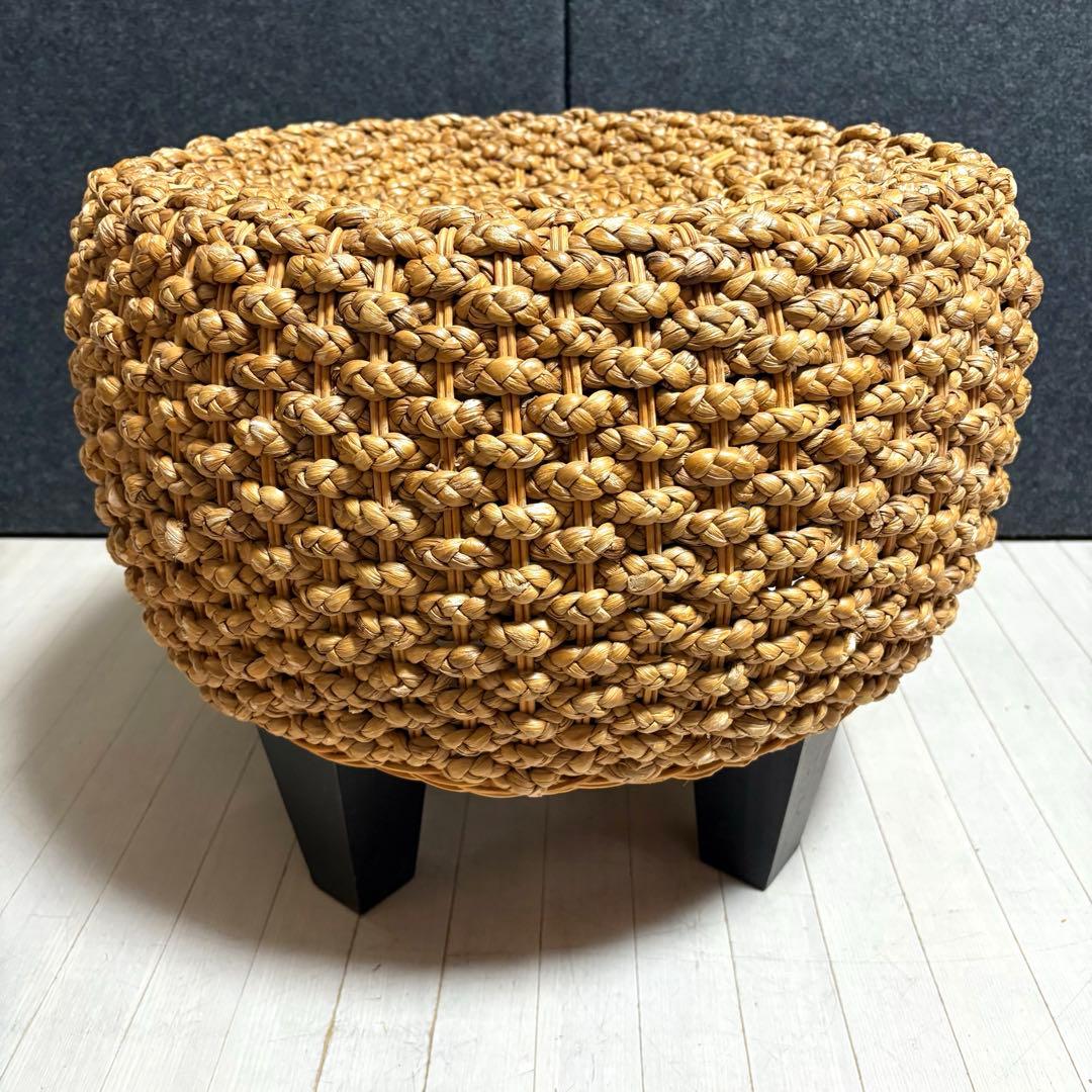 ウォーターヒヤシンス　ラタン　アバカ　スツール　丸椅子　　リゾート　アジアン