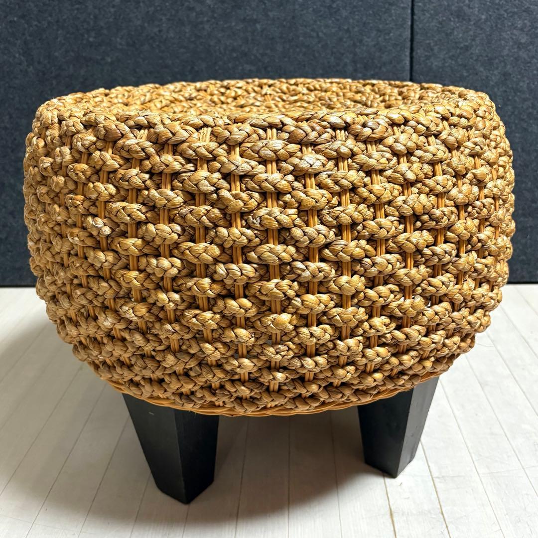 ウォーターヒヤシンス　ラタン　アバカ　スツール　丸椅子　　リゾート　アジアン