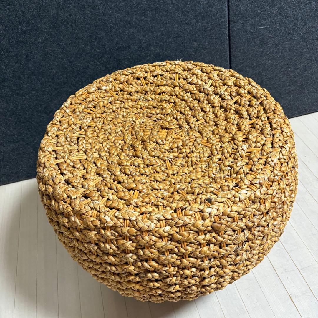 ウォーターヒヤシンス　ラタン　アバカ　スツール　丸椅子　　リゾート　アジアン