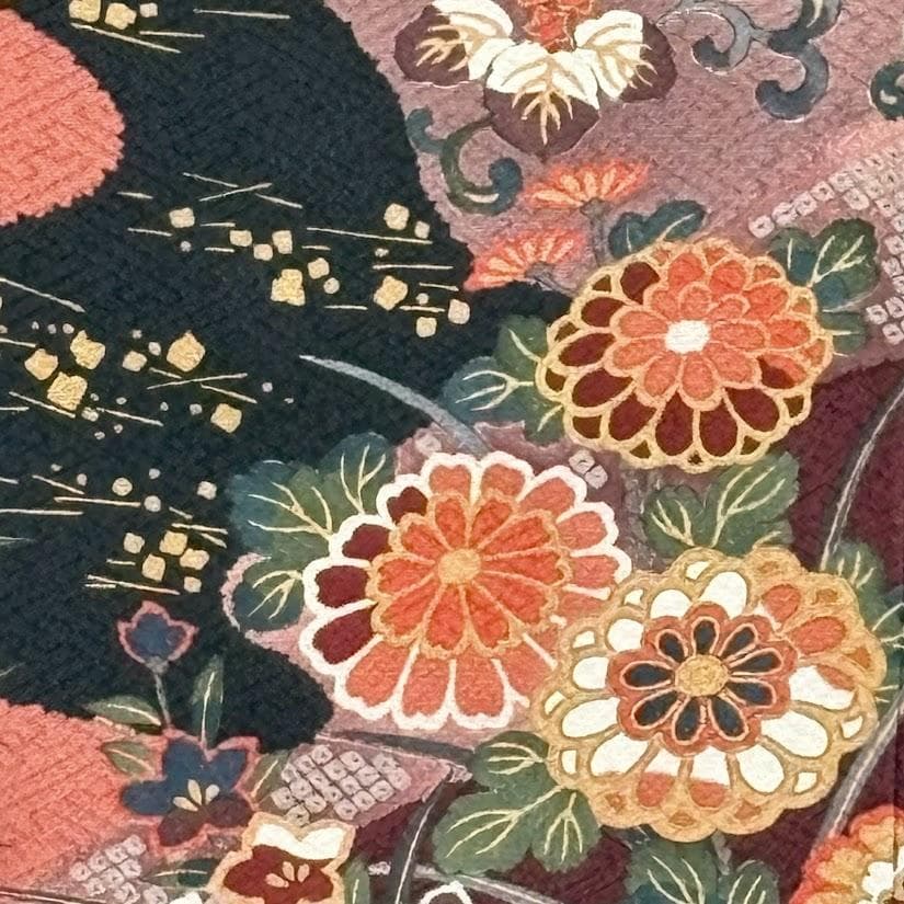 ゆりのはな　訪問着　京友禅ボカシ染め　金彩入り　紋意匠　吉祥模様　正絹　A504