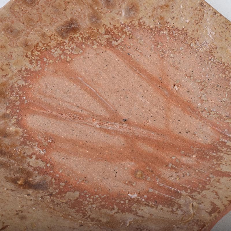 和食器　火襷　小皿　四方皿　銘々皿　五客　在銘　共箱　V　R9280