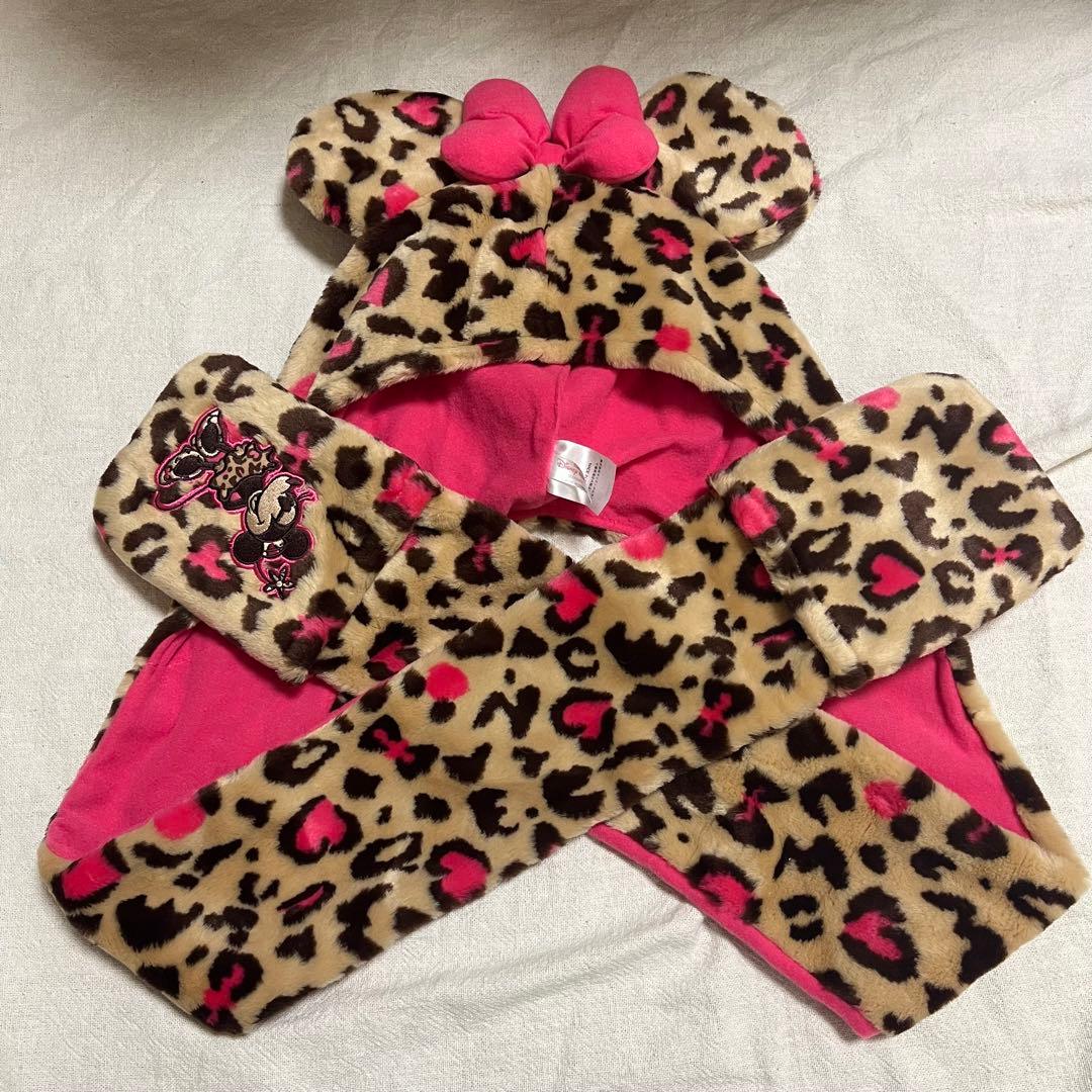 ミニー ファンマフラー ヒョウ柄