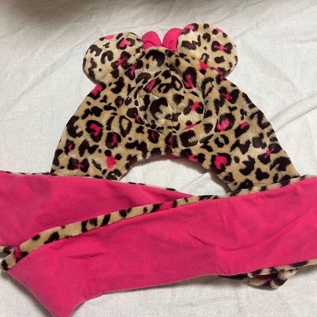 ミニー ファンマフラー ヒョウ柄