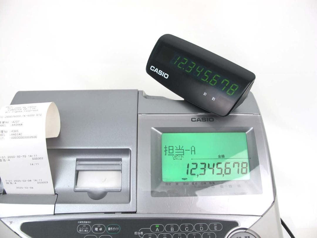 カシオ レジスターTE-5000M スキャナー HHS-17付き