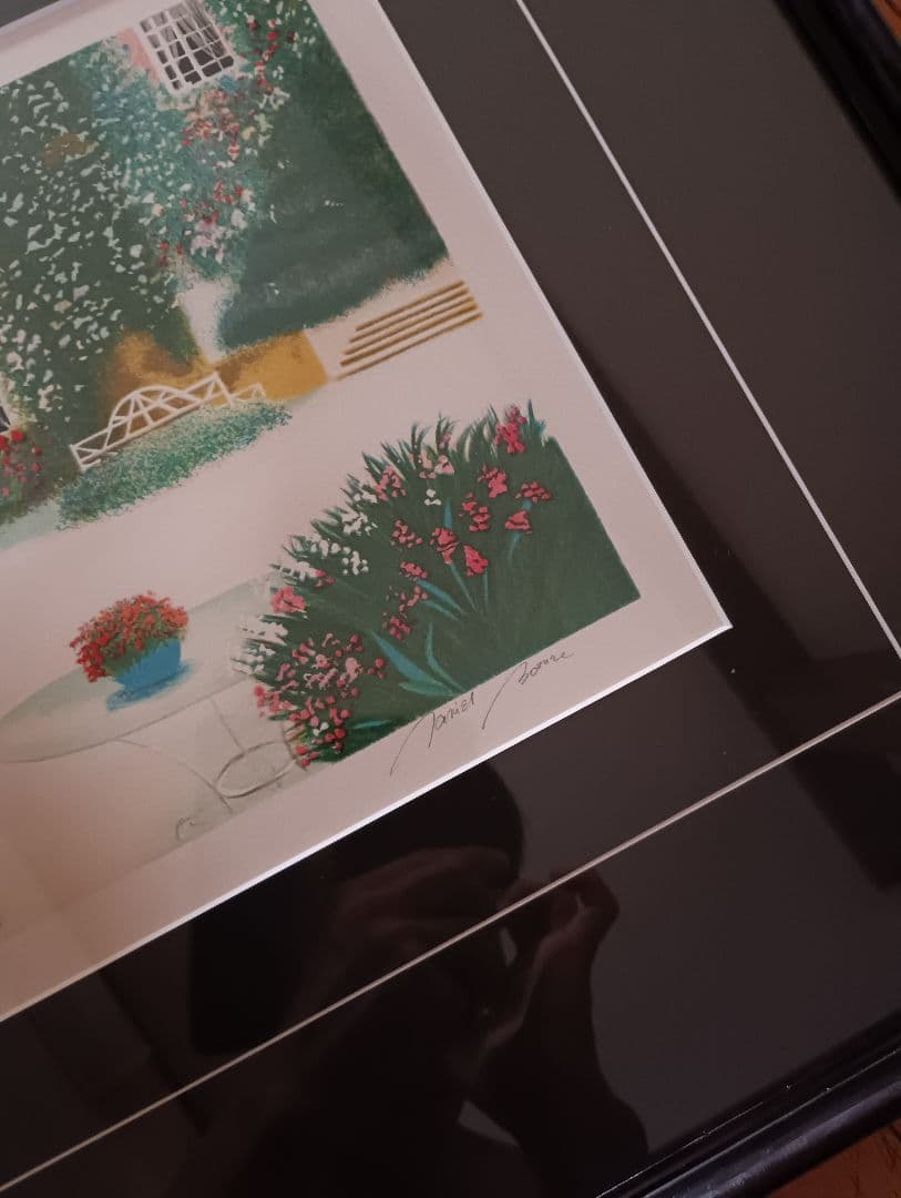 ダニエル・ボネック【花に囲まれた家】限定リトグラフ ＊サイン入り