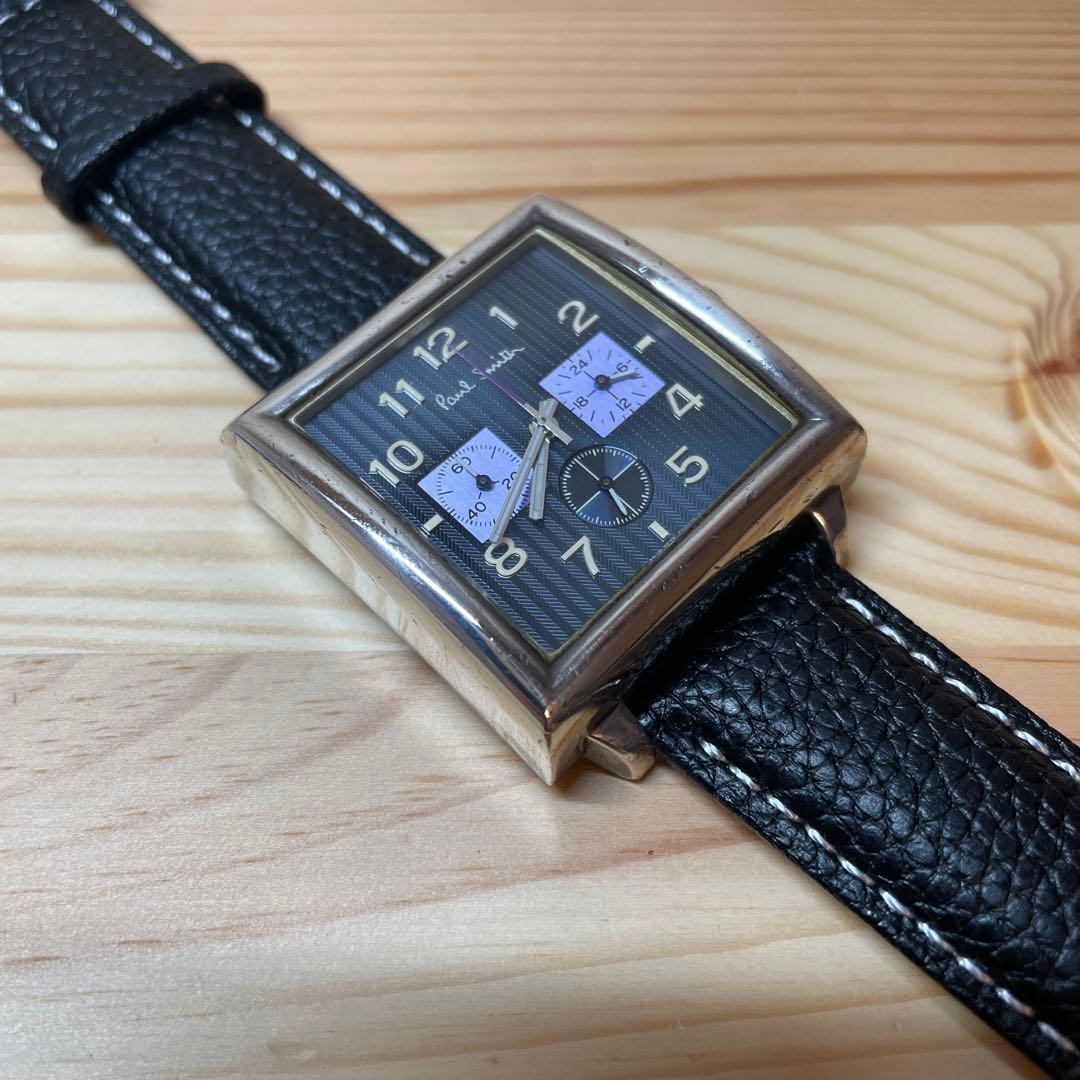 希少！☆シルバー925無垢☆電池交換済み☆ポールスミス　スクエアクロノ時計☆