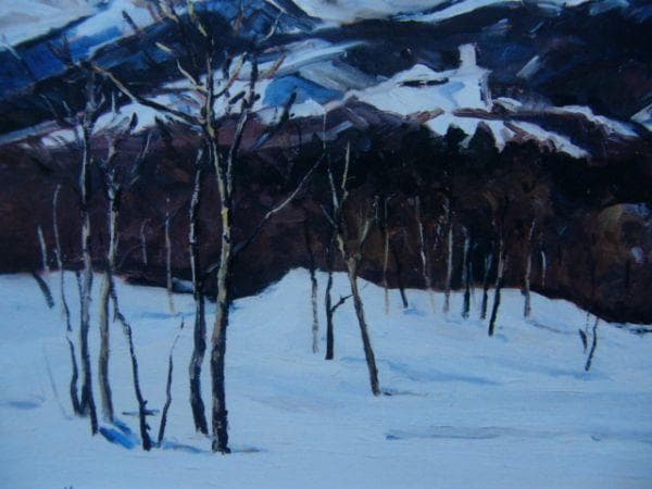 岡宏【乗鞍岳冬景】希少画集画、状態良好、新品高級額装付