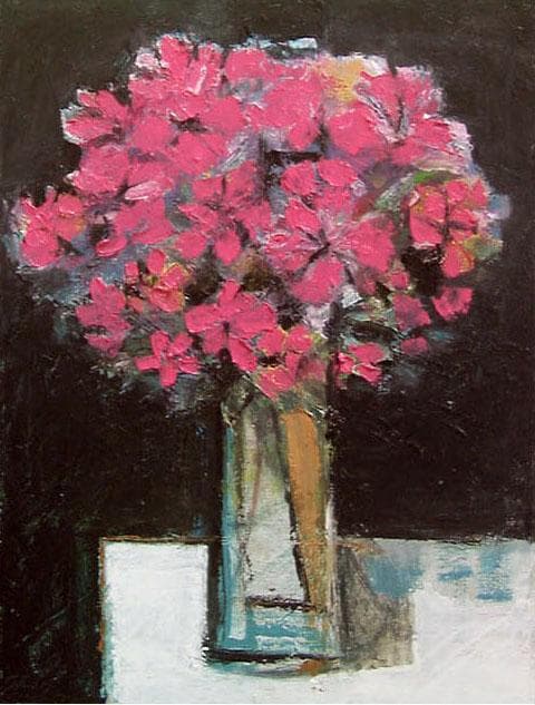 油絵 菅家令子 絵 絵画 インテリア 額付(黒) uF6-113602 花