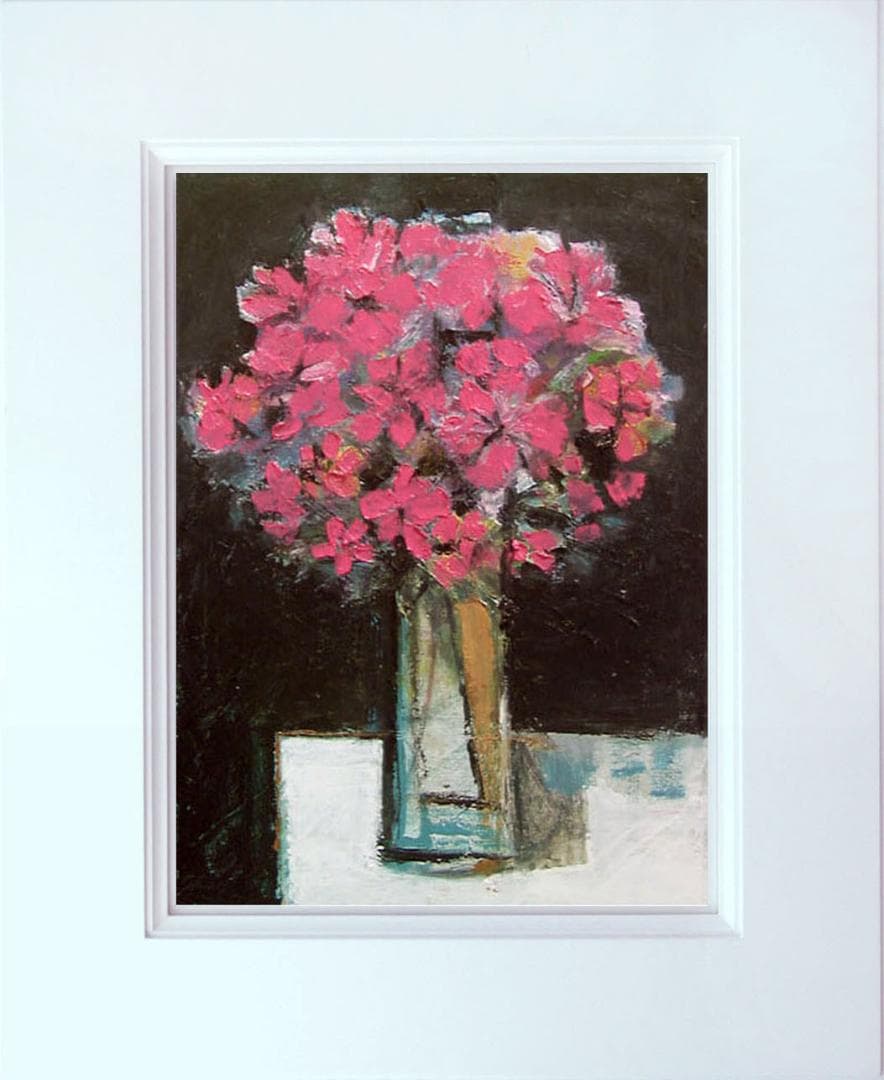 油絵 菅家令子 絵 絵画 インテリア 額付(黒) uF6-113602 花