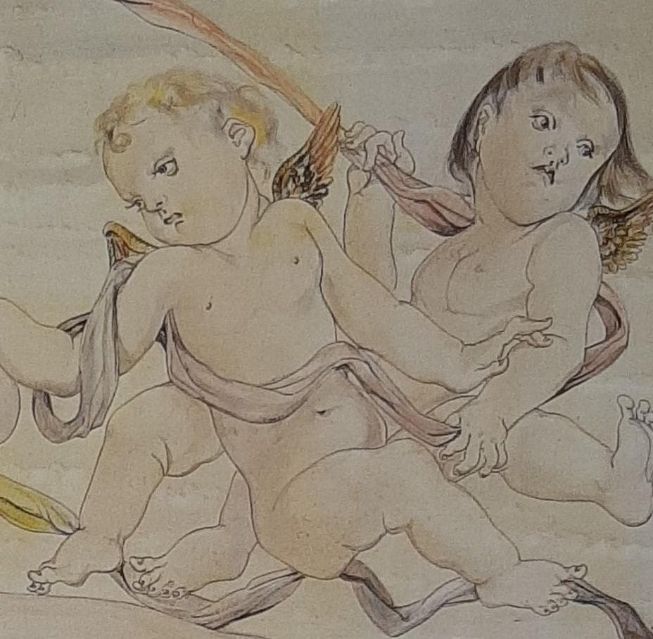 藤田嗣治、「天使」、希少画集の額装画、人気作品、オーダーマット付・日本製新品額入