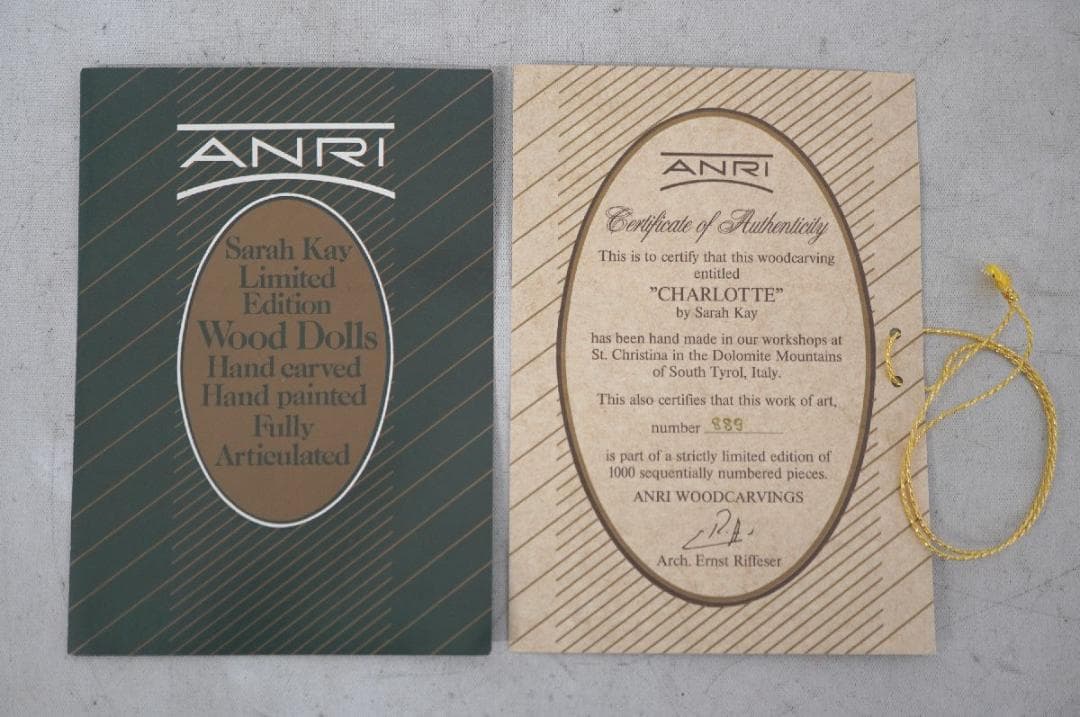 【M2512-27】ANRI アンリ Wood Doll 木彫 人形 サラ ケイ