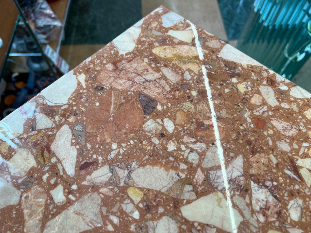 【地域限定無料配送】大理石の天板が美しいイタリア製のコーナーコンソールテーブル