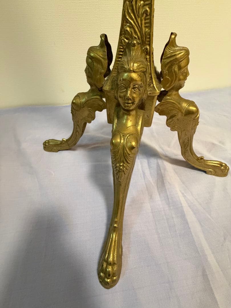 真鍮　大理石　コートハンガーラック　イタリア製　ヨーロピアン装飾