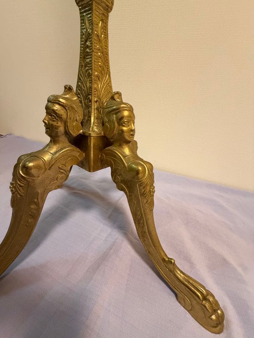 真鍮　大理石　コートハンガーラック　イタリア製　ヨーロピアン装飾