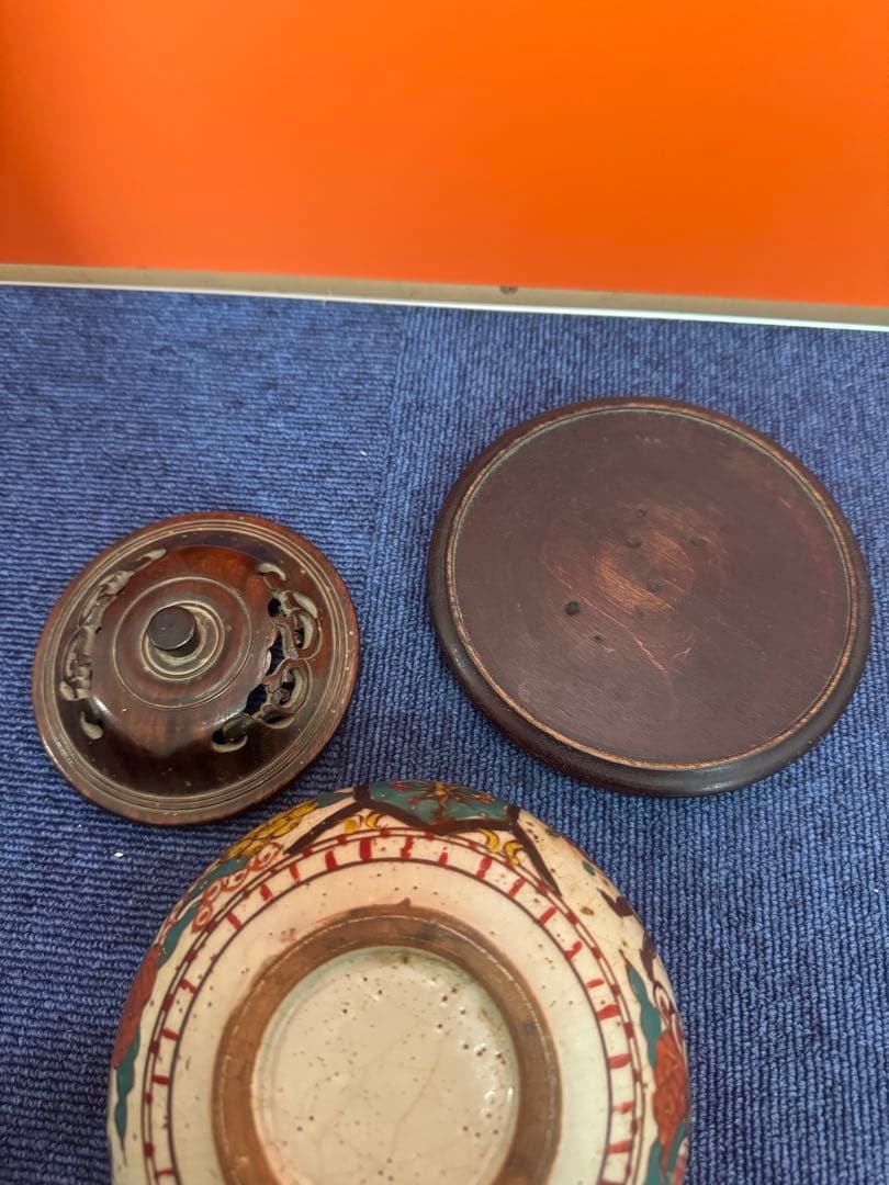 1678 中国骨董　呉須赤絵　香炉　時代物