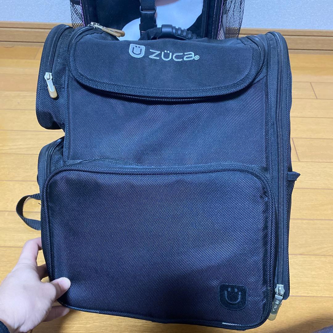 ZÜCA キャリーカート 黒・白 牛柄　ビジネスバックセット