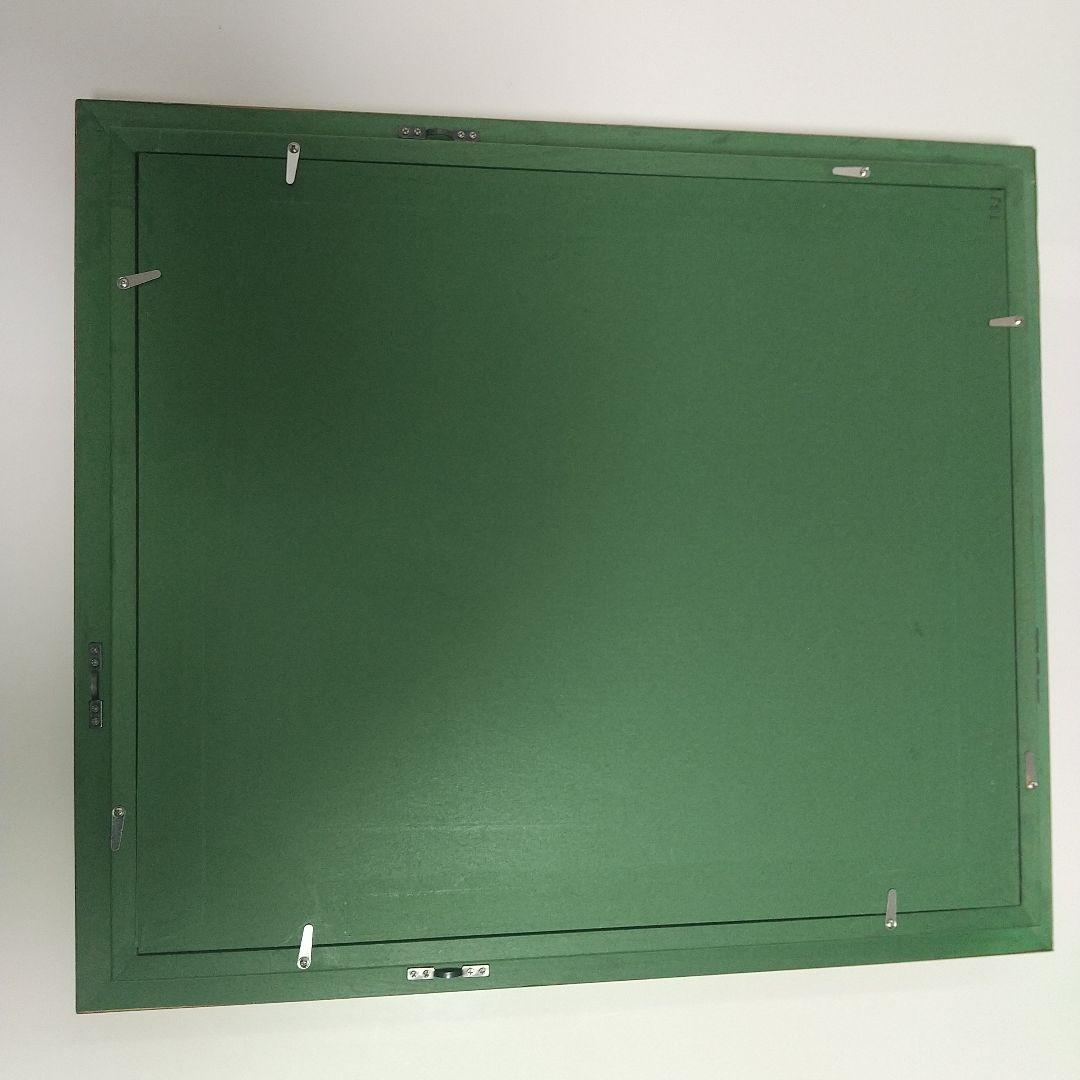 油彩画 山と湖の風景 金色フレーム付き