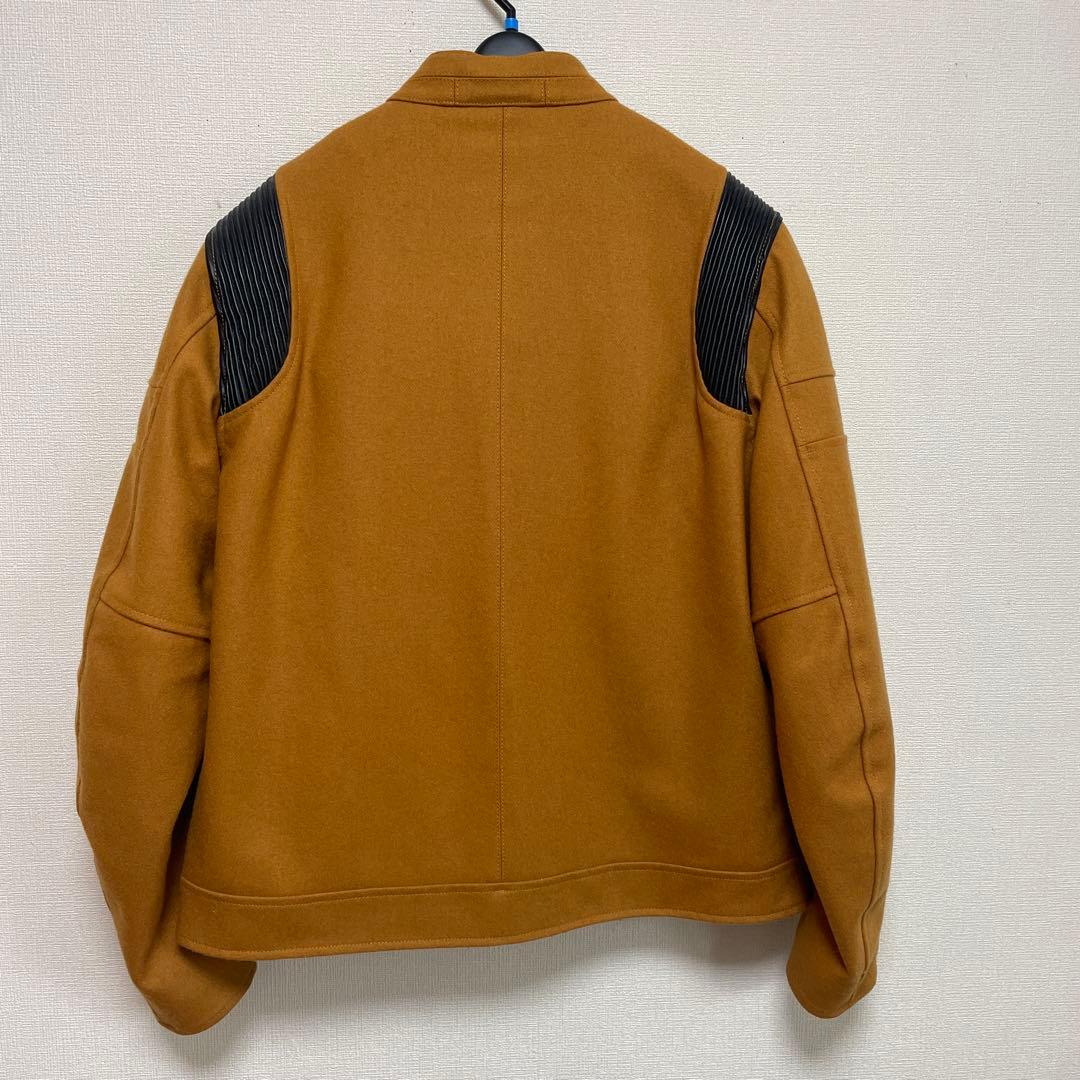 ブラウン シングルライダースジャケット