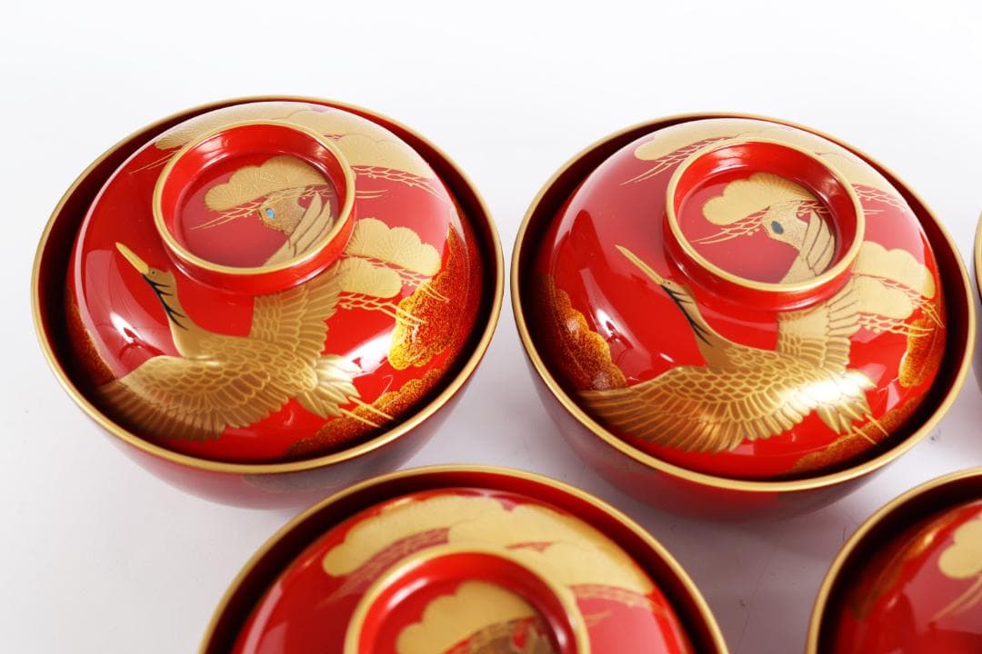 s*a様 輪島塗 大向高洲堂 雑煮椀 五客 蒔絵 正月