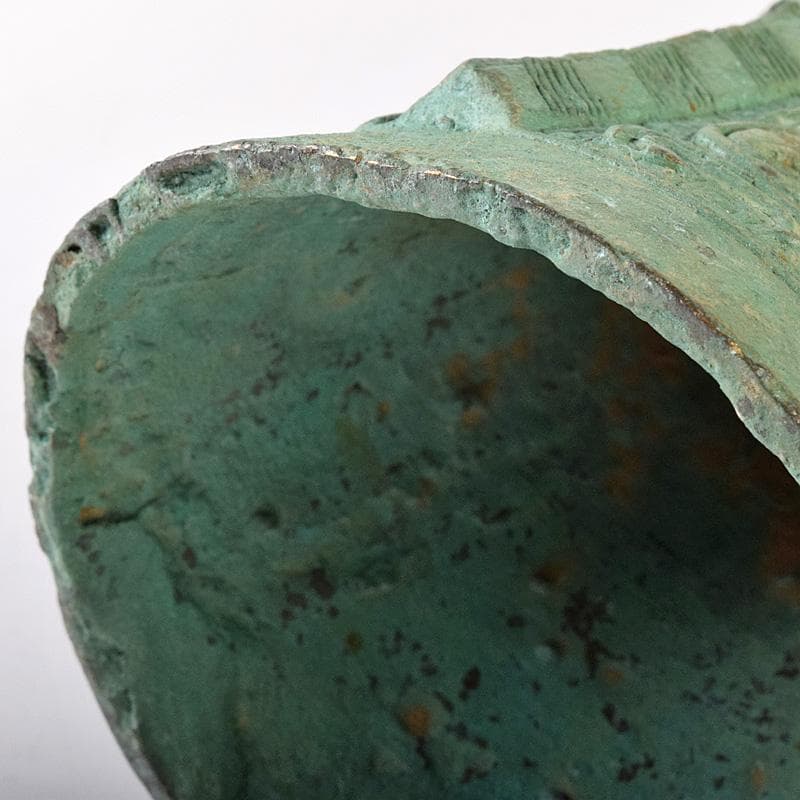 中国　古銅青銅　饕餮文　四方尊式瓶　時代箱付　V　R7775B