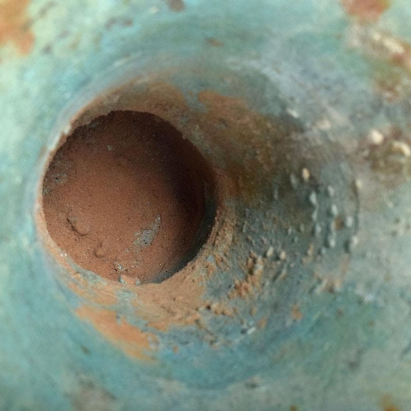 中国　古銅青銅　饕餮文　四方尊式瓶　時代箱付　V　R7775B