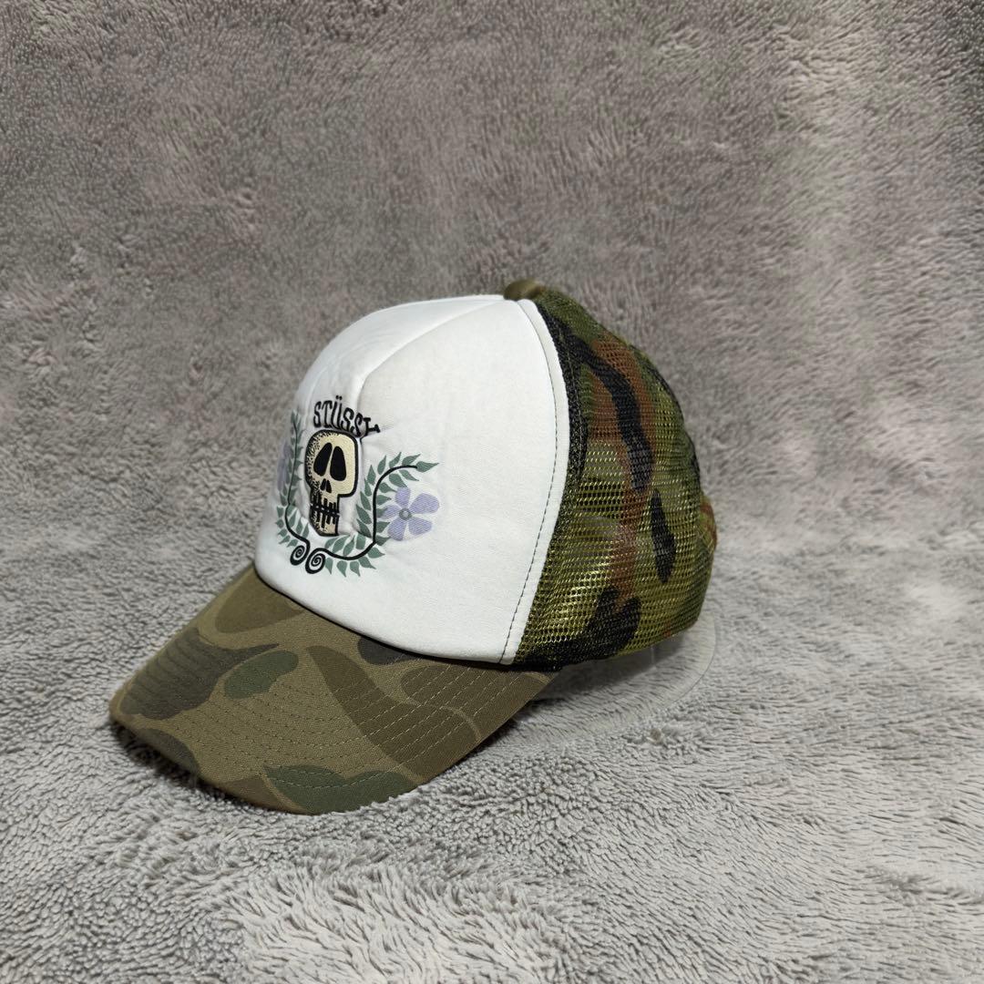 【vintage】90s old Stussy Camo Mesh Cap