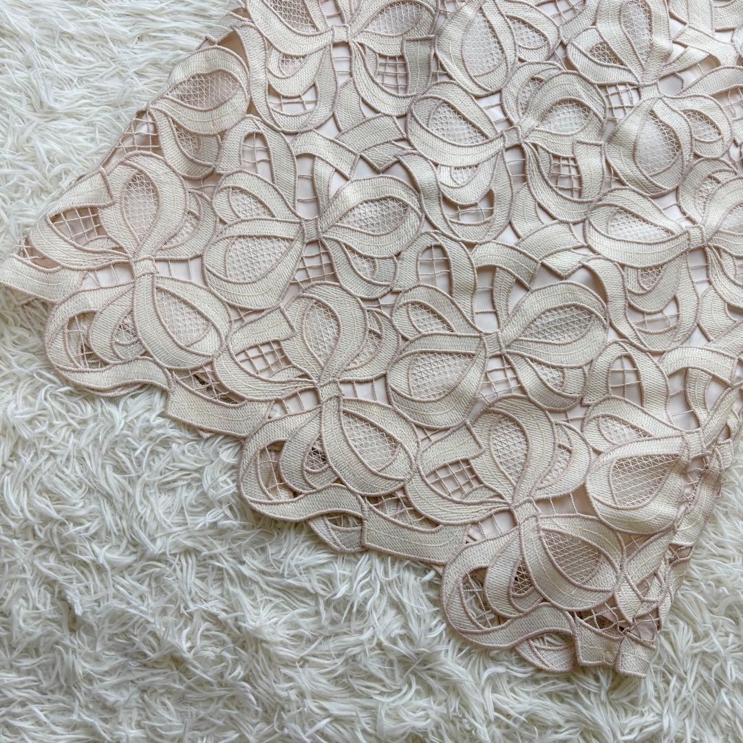 【未使用品】 23年　エムズグレイシー　リボンレースタイトスカート　刺繍　36