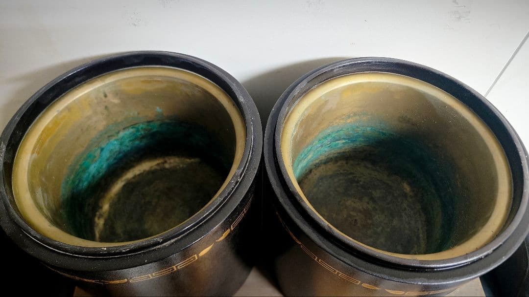 輪島塗　火鉢 　二個セット　金色装飾