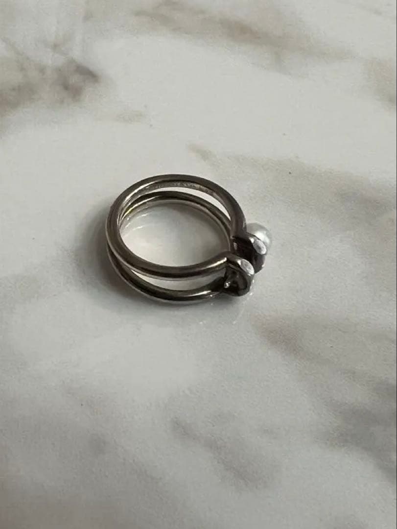 ティファニー　シルバー パール付きリング