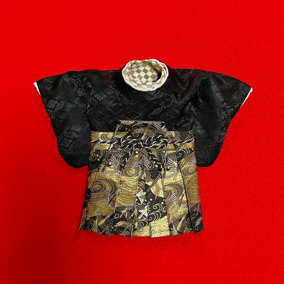 即納✨犬の袴 犬用本格袴セット XS 黒 鶴柄 西陣織