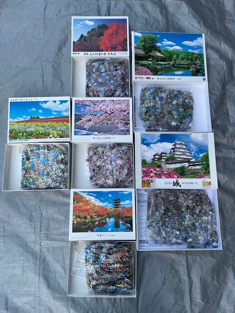 ジグソーパズル 6点 日本風景 富士山・城・桜・紅葉 開封済み未使用