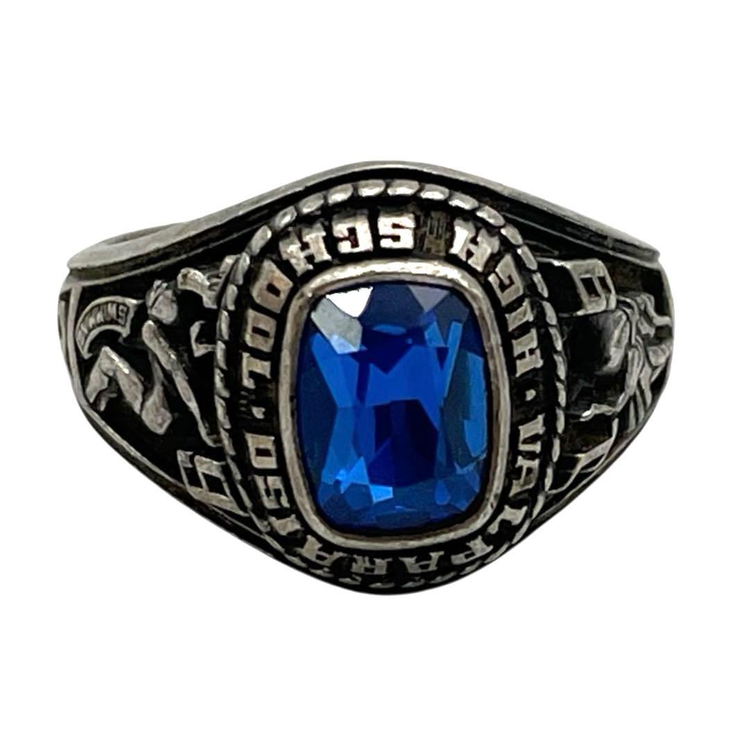 JOSTENS カレッジリング シルバー ブルーストーン 12号