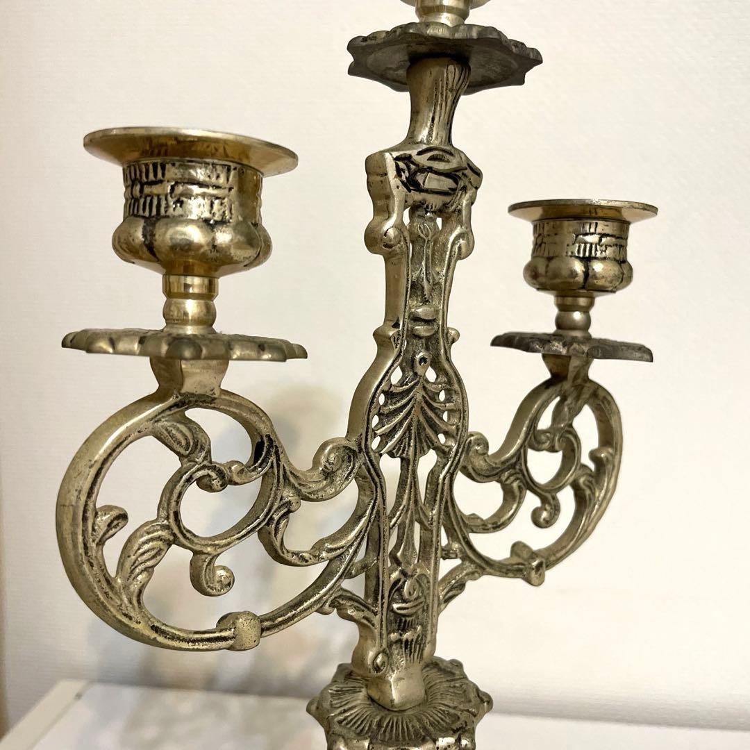 キャンドルホルダー アンティークゴールドキャンドルスタンド 北欧輸入雑貨　蝋燭台