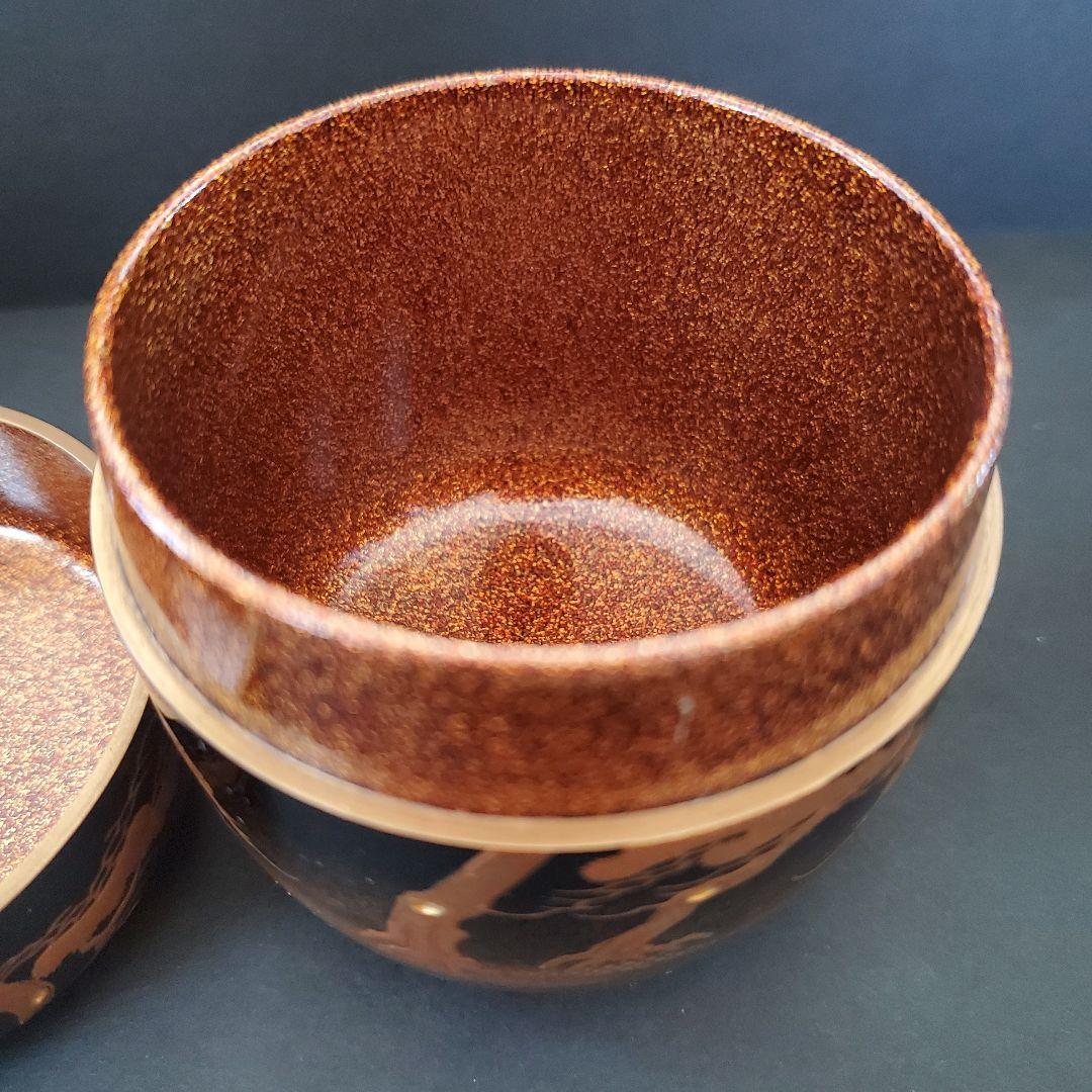 茶道具　大棗　老松蒔絵　一舟作　共箱付