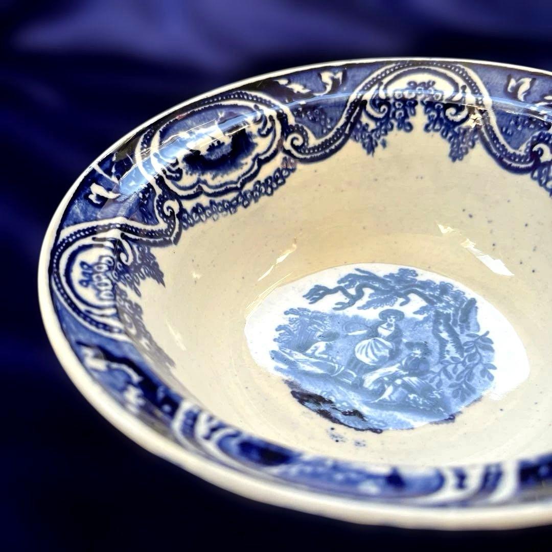 阿蘭陀焼 デルフト ペトルス・レグー窯 銅版転写 どんぶり皿　　鉢アンティーク