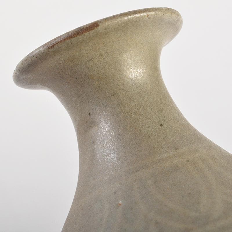 朝鮮美術　李朝　高麗青磁　象嵌花文　徳利　時代箱付　V　R7220