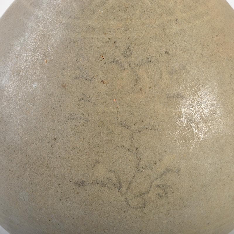 朝鮮美術　李朝　高麗青磁　象嵌花文　徳利　時代箱付　V　R7220