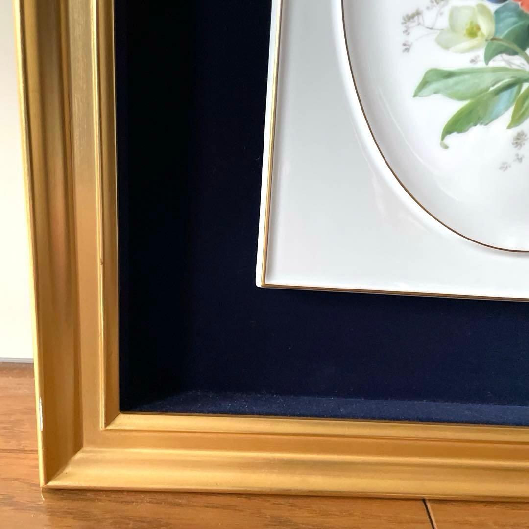 四季の花「Winter」額装陶板画・額４２×３８・画２５×２１・Meissen・